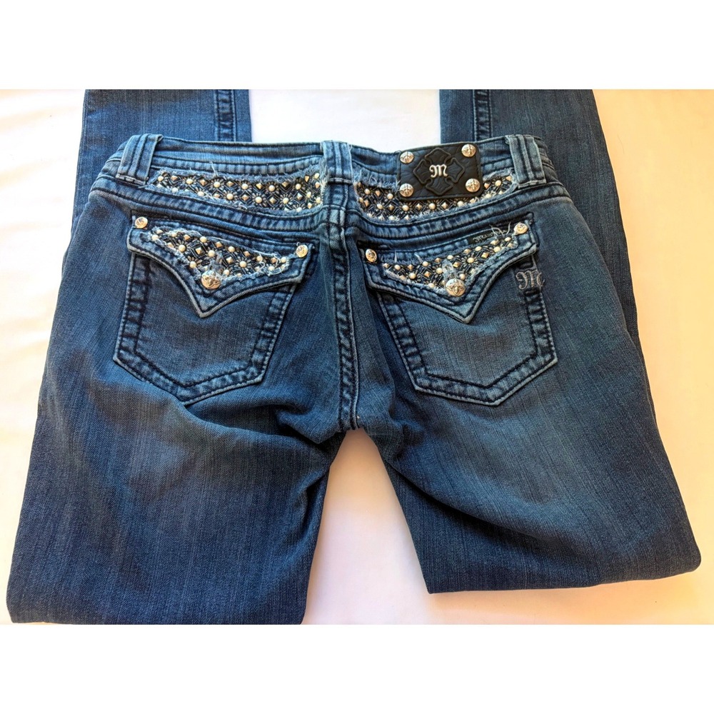 Miss Me Skinny Jeans 30 Blue Denim, Y2K, Embellished, Studded, Bling, Western